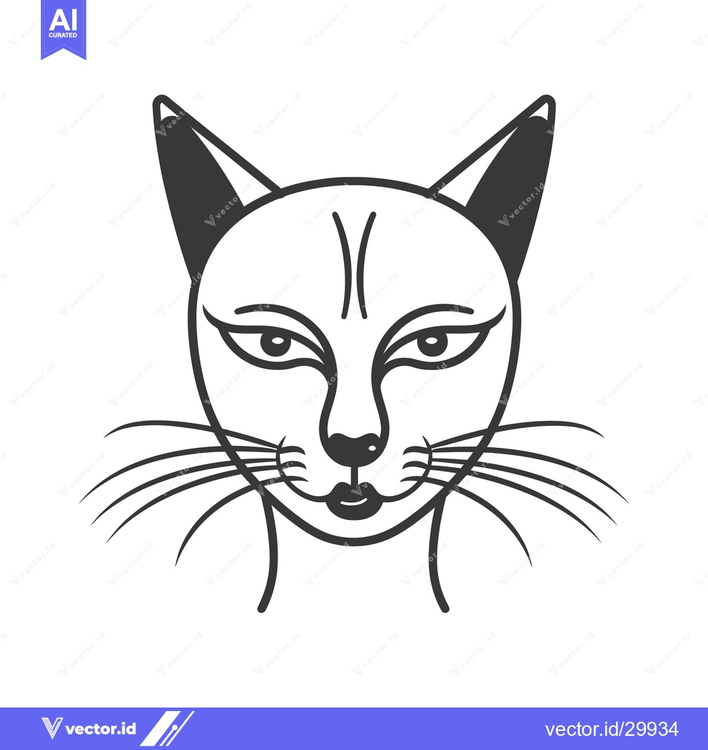 Premium Vector of A stylized graphic portrait depicting the face of a feline animal