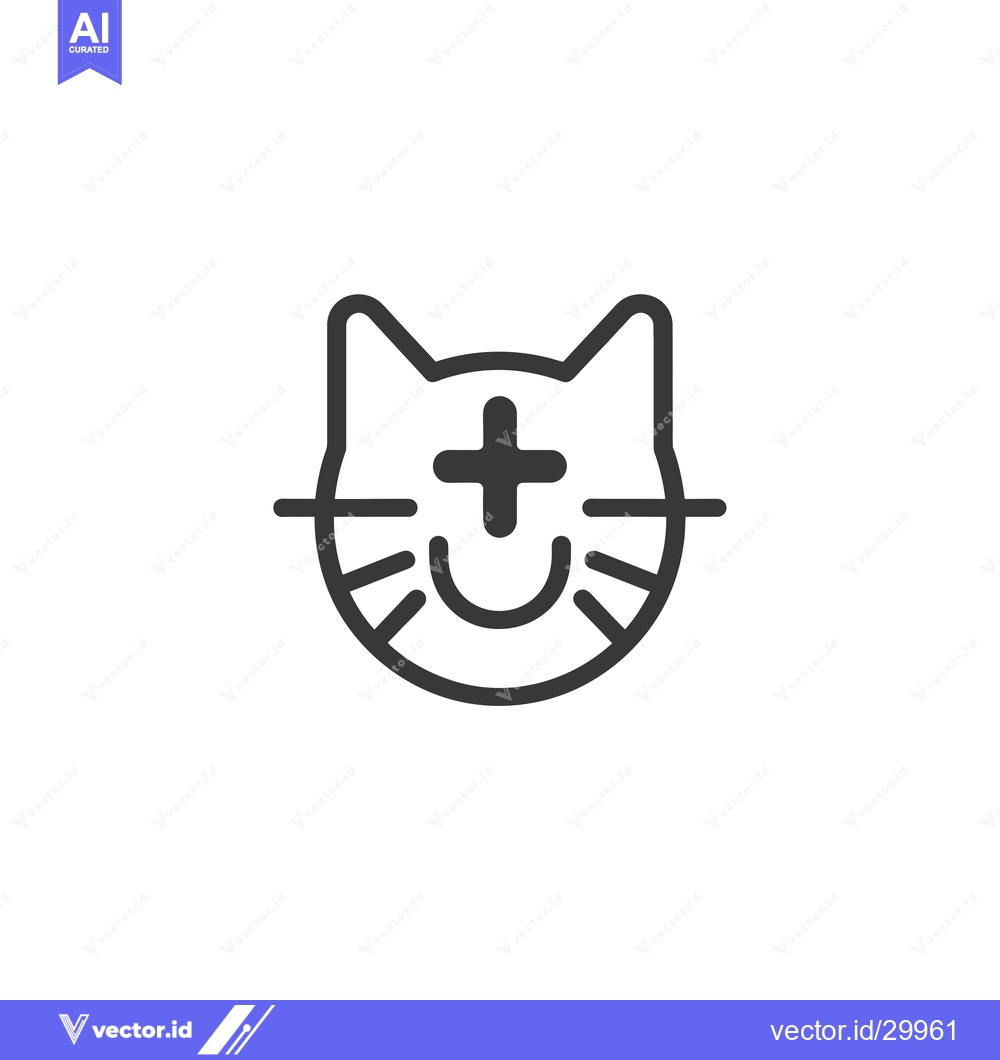 Premium Vector of Cat with Plus Sign on Its Forehead
