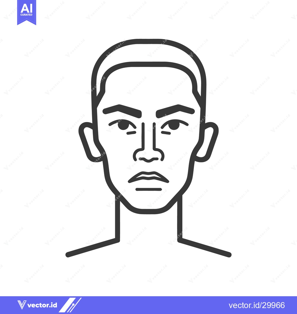 Premium Vector dari A line drawing of a face viewed from the front