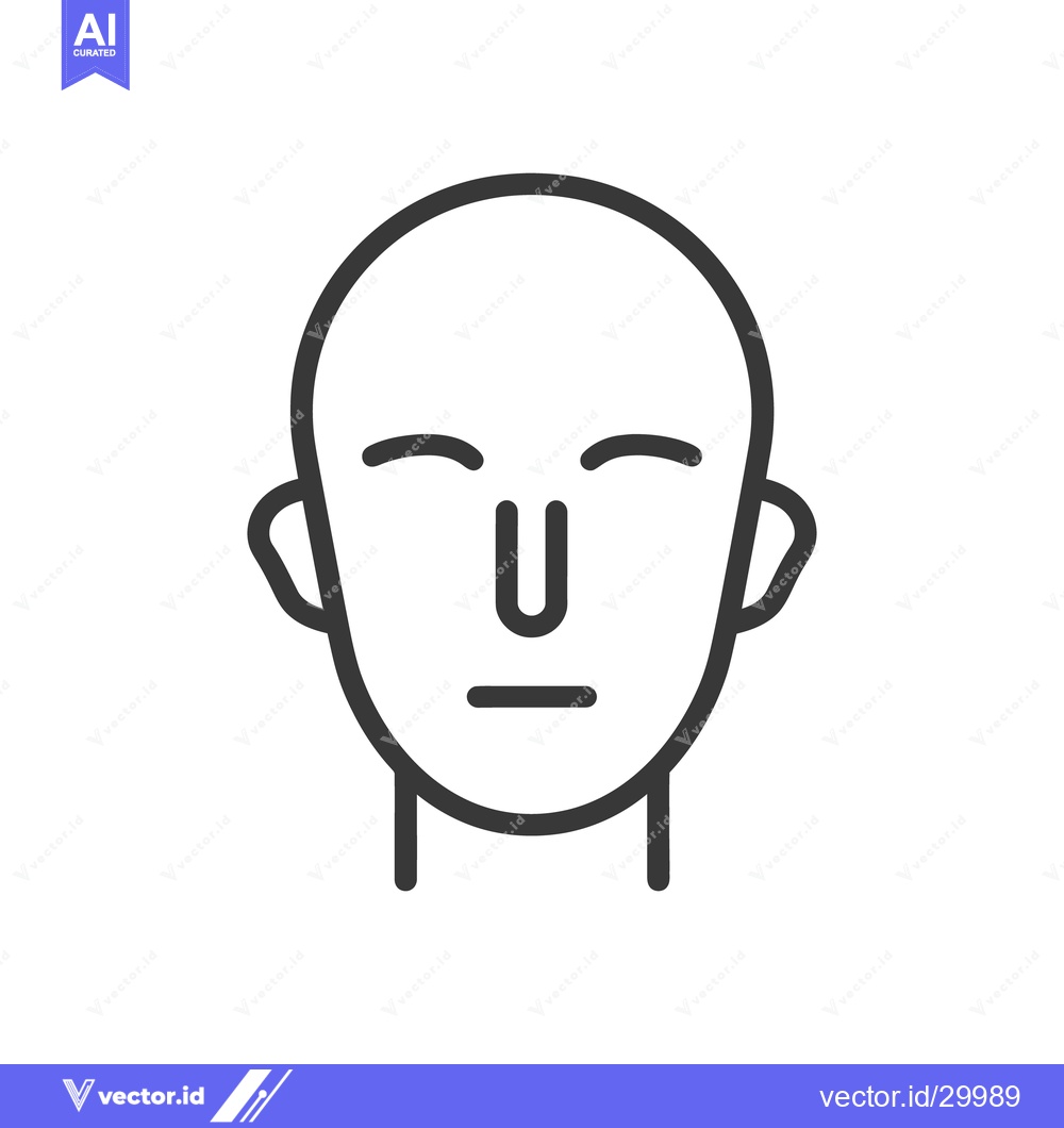 Premium Vector dari A simple line drawing depicting the human head and neck