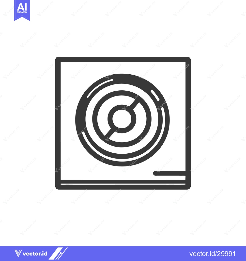 Premium Vector dari A simple graphical representation of a round object inside a square