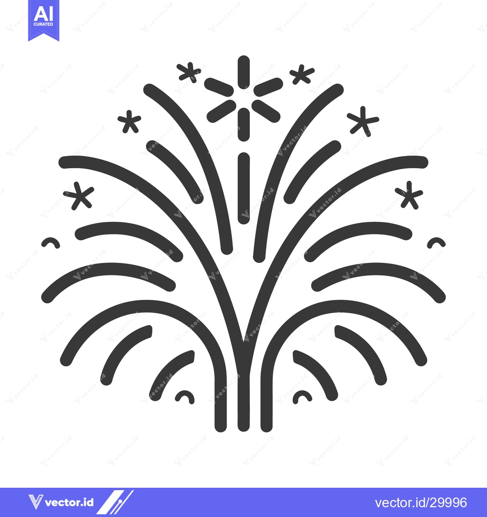 Premium Vector of A simplistic monochrome illustration of celebratory fireworks display