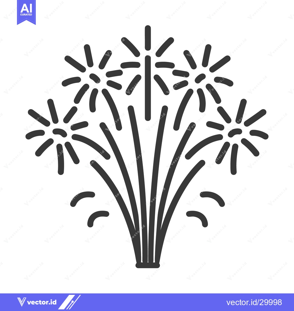 Premium Vector dari A simple graphic illustration of celebratory exploding fireworks