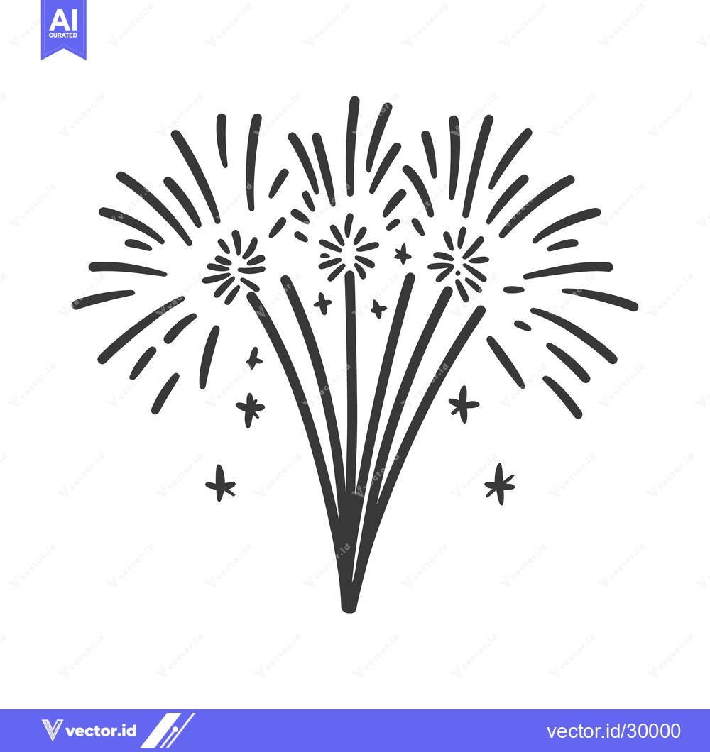 Premium Vector dari Vector Illustration Depicting Multiple Exploding Fireworks In The Sky