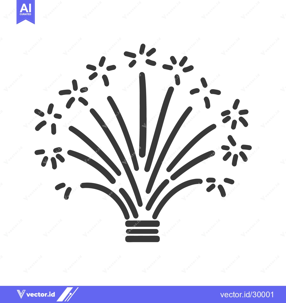 Premium Vector of Simple black and white image of a celebratory fireworks display