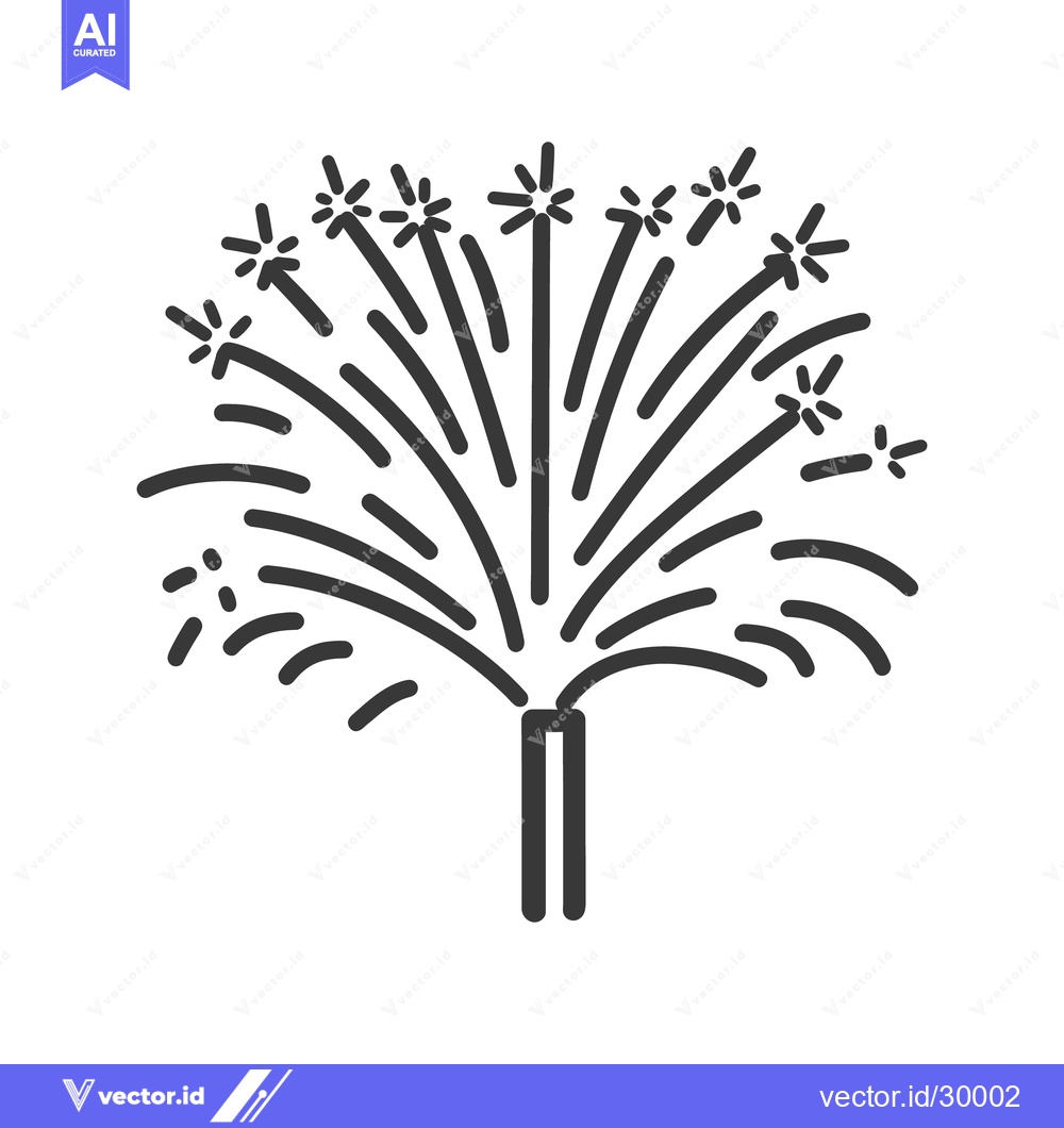 Premium Vector dari A simple black and white illustration depicting fireworks in the sky
