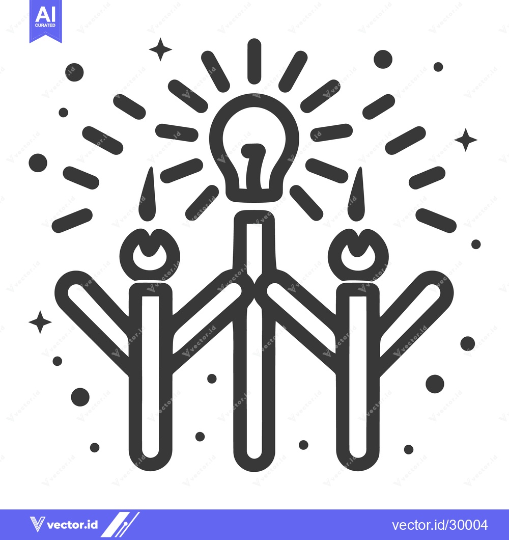 Premium Vector of People gathering around a glowing lightbulb and supporting it