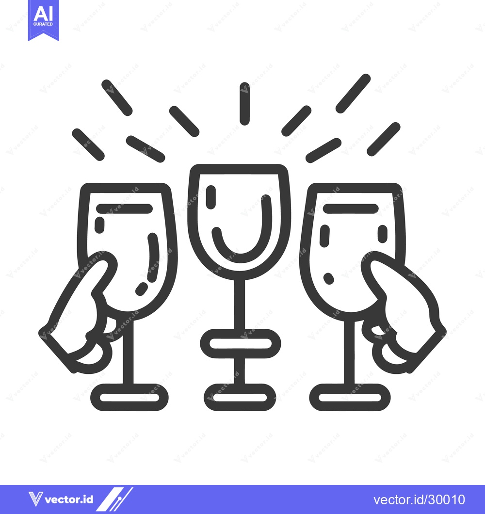 Premium Vector dari Three glasses are clinking in a celebratory toast together