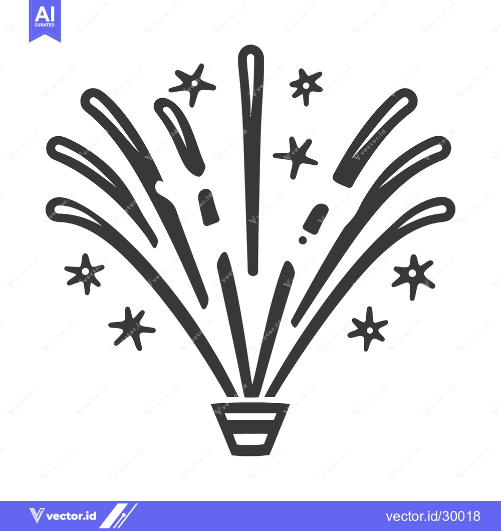 Premium Vector dari A simple black and white illustration depicting a fireworks display