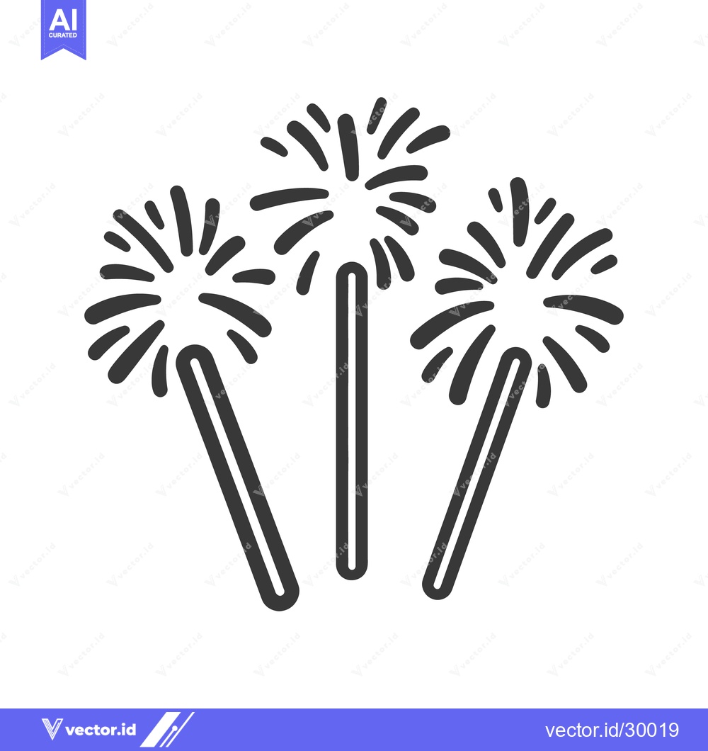 Premium Vector of Several stylized depictions of fireworks are illustrated in black