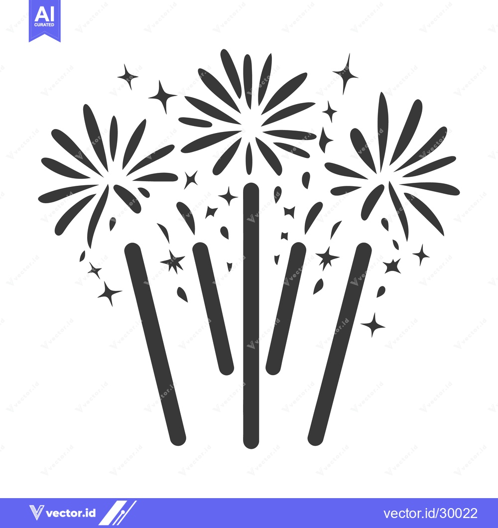 Premium Vector of Three stylized fireworks explosions with sparkling light effects on di