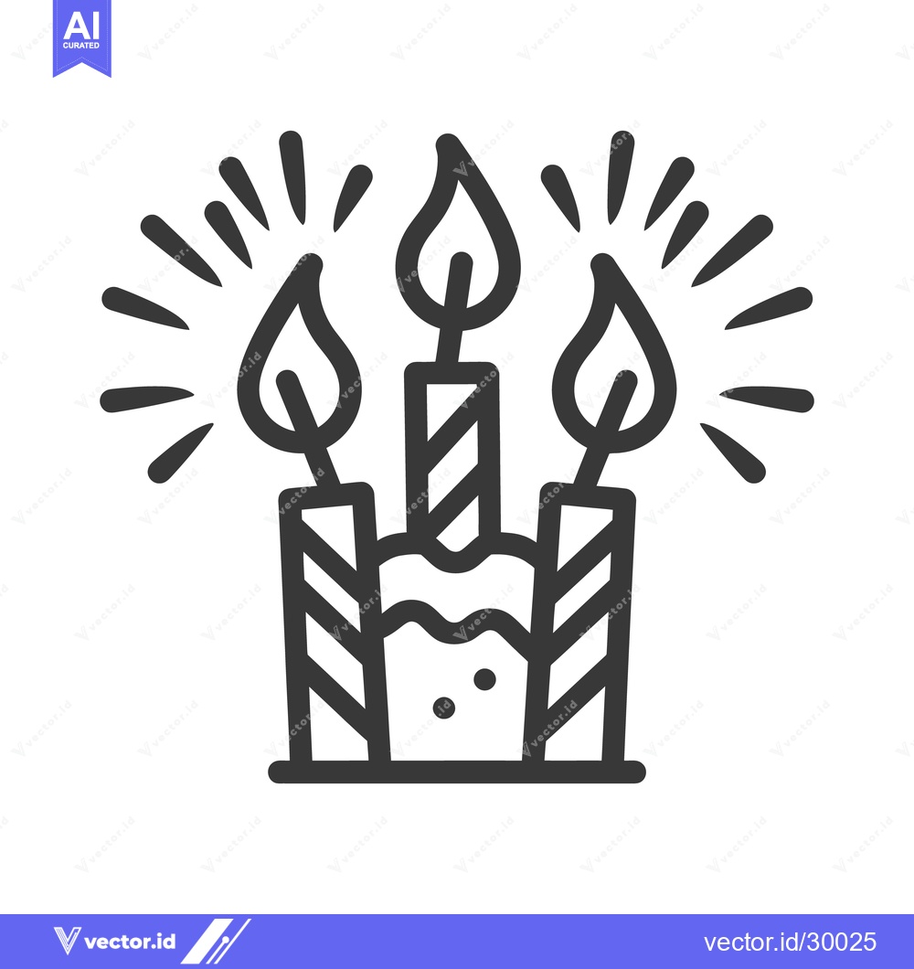 Premium Vector dari A three candle design is shown on a dessert item