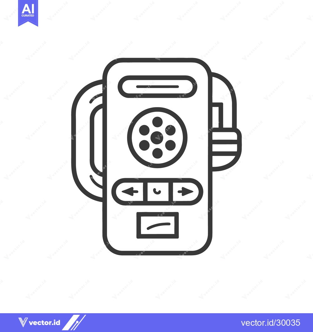 Premium Vector dari An illustrated black and white device with buttons and handle