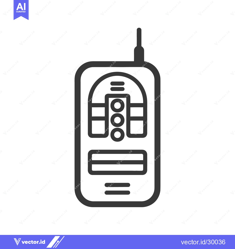 Premium Vector of Illustration of a vintage mobile communication device with antenna