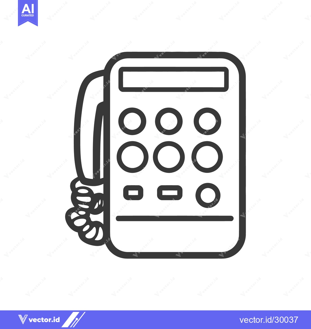 Premium Vector dari A black and white illustration of a telephone handset
