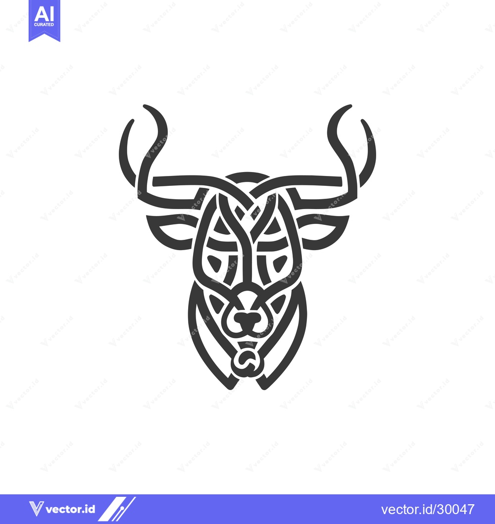 Premium Vector dari Celtic Knotwork Deer Head Design