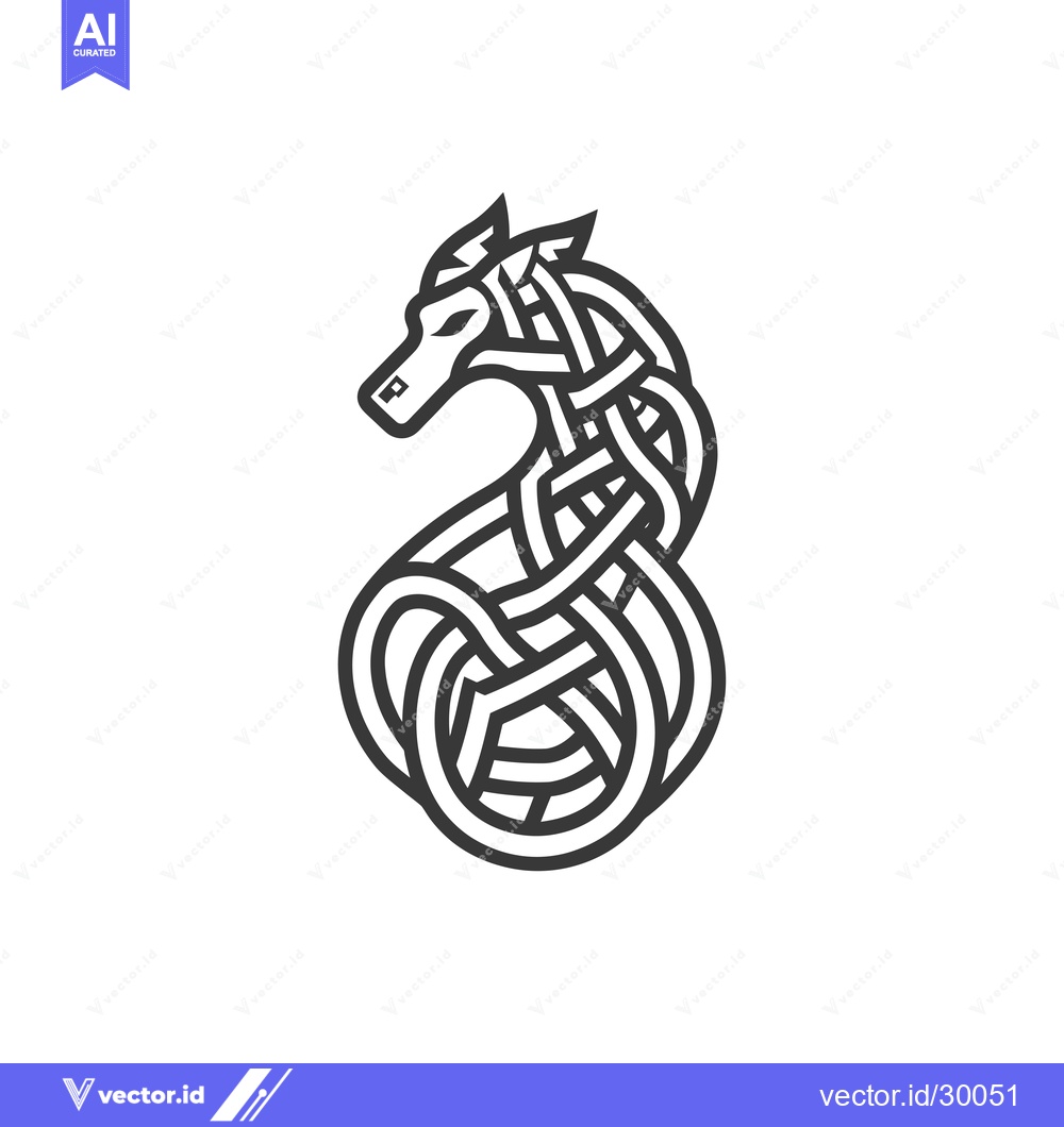 Premium Vector dari Celtic Knotwork Wolf Design