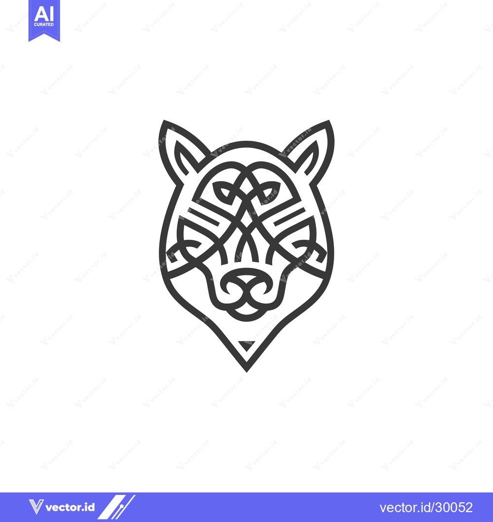 Premium Vector dari Celtic Knotwork Wolf Head Design