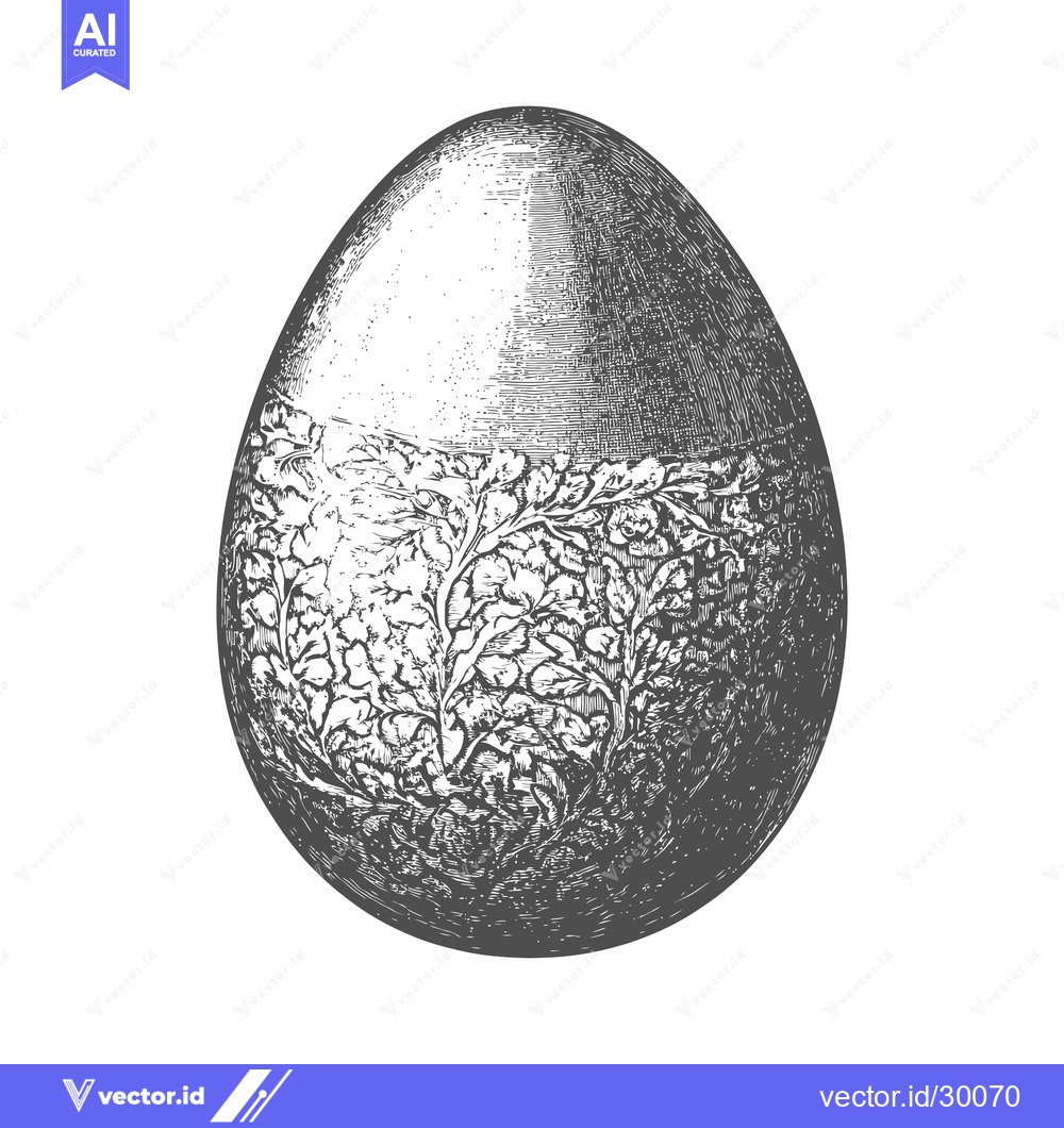 Premium Vector of Ornate Easter Egg Design Botanical Illustration