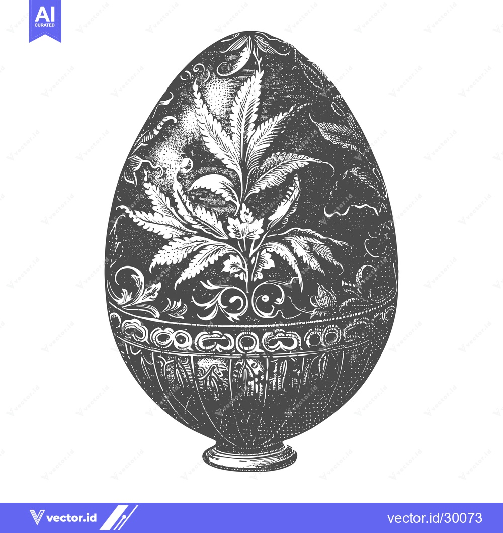 Premium Vector dari Ornate Egg Design Botanical Floral Pattern Easter