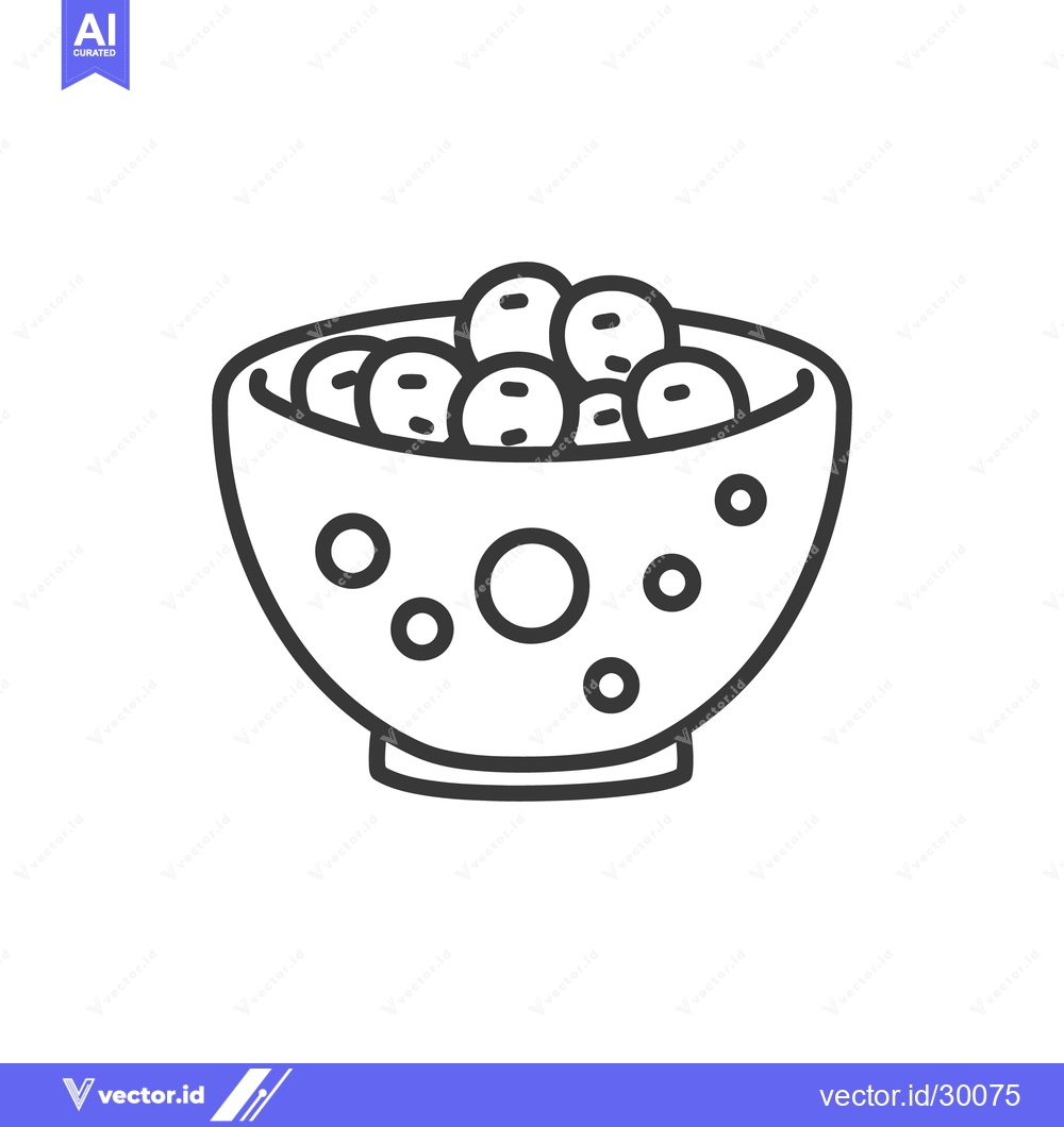 Premium Vector of A black and white illustration of a bowl of food