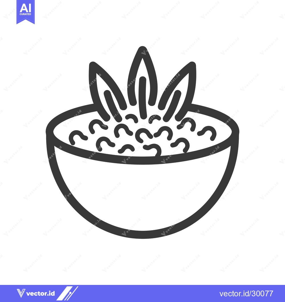 Premium Vector of A Simple Graphic Depicting a Bowl of Food with Plant Sprouts