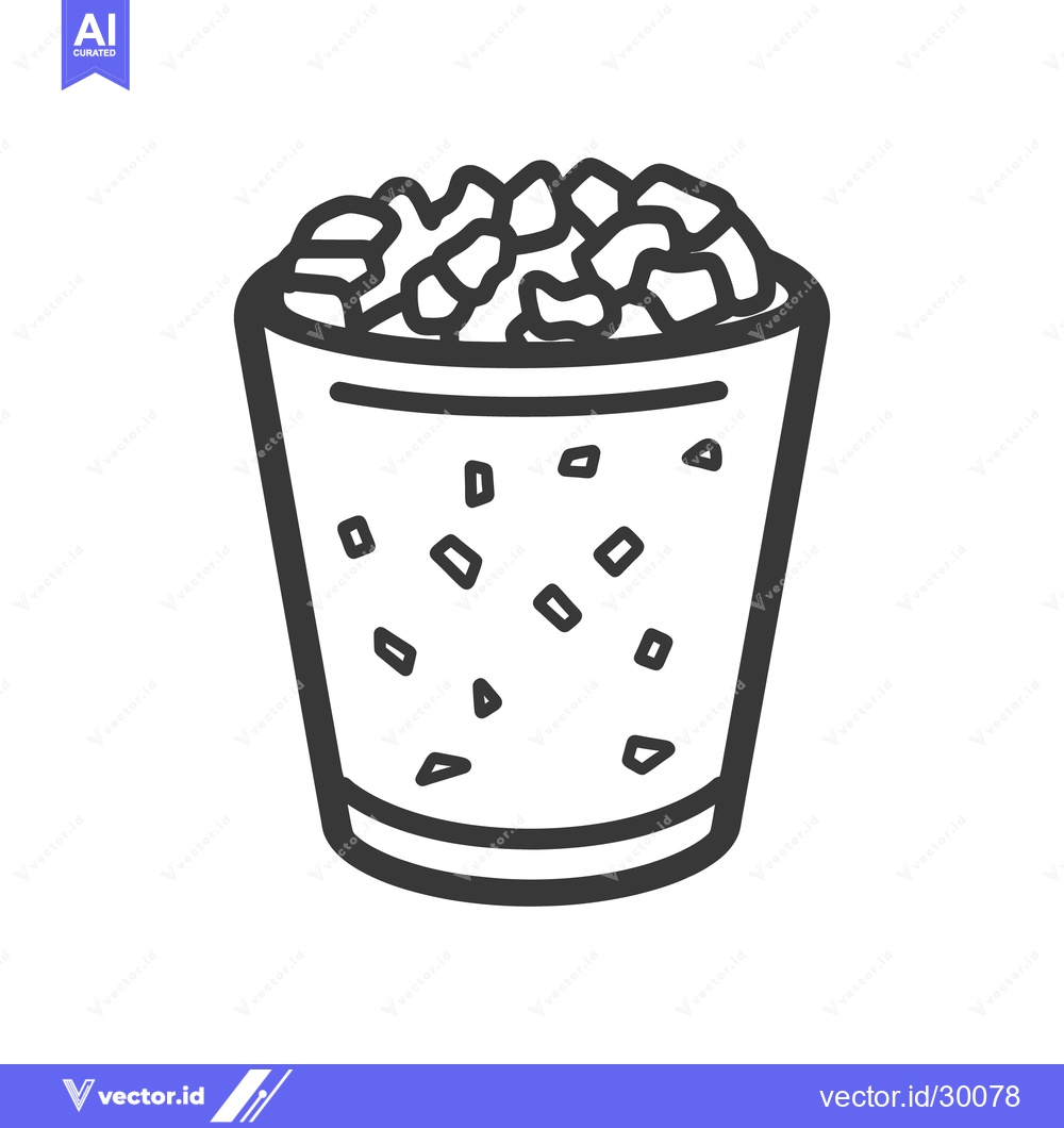 Premium Vector of A black and white illustration of a full beverage cup
