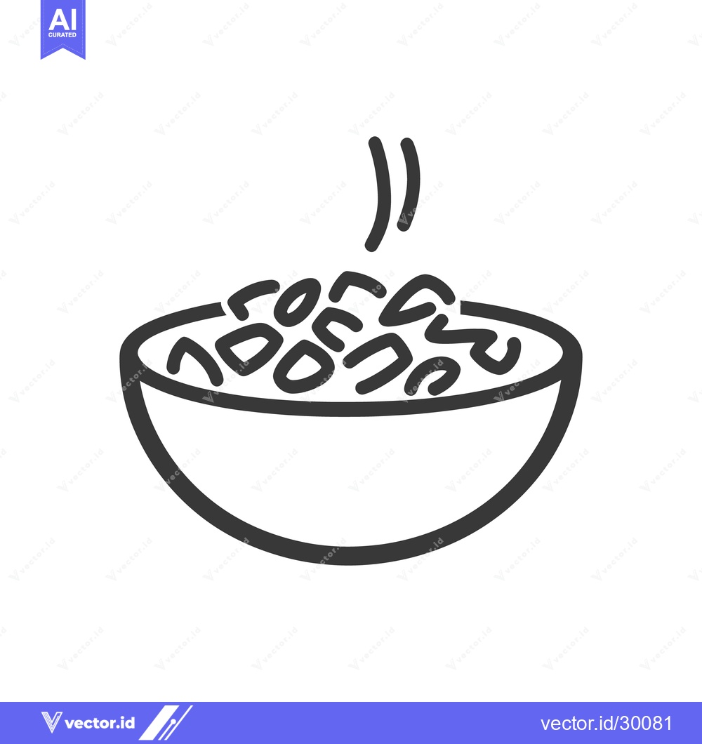 Premium Vector of A simple line drawing depicting a bowl of hot food steaming