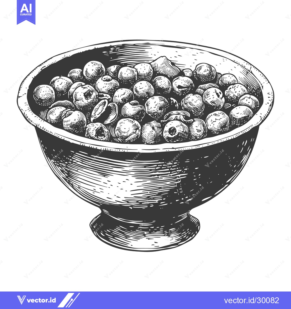 Premium Vector dari A bowl of plump blueberries ready to eat