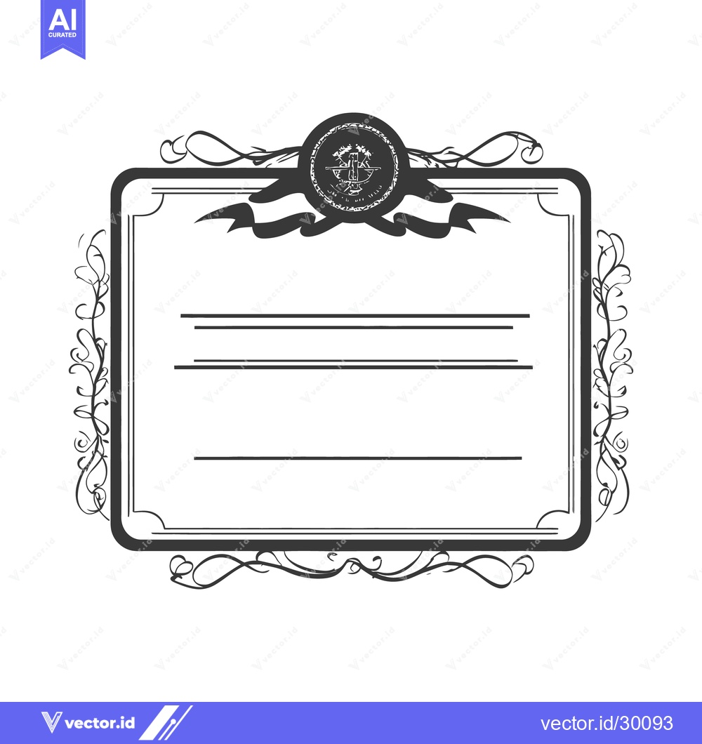 Premium Vector of An elegant black and white certificate with intricate floral designs