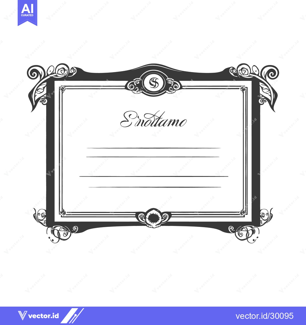 Premium Vector of Decorative Ornate Black and White Frame with a Greeting