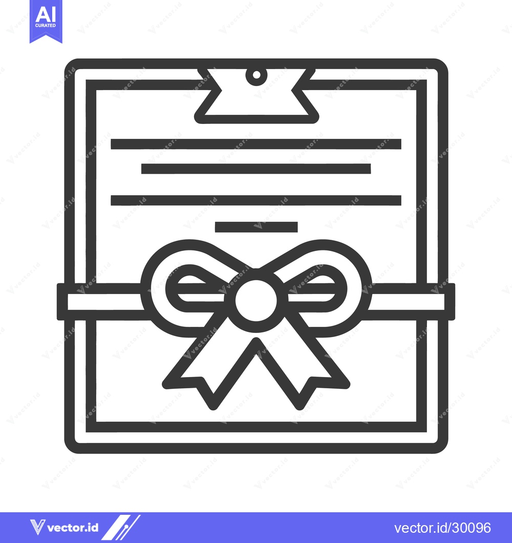 Premium Vector of A formal certificate document displayed with a decorative ribbon