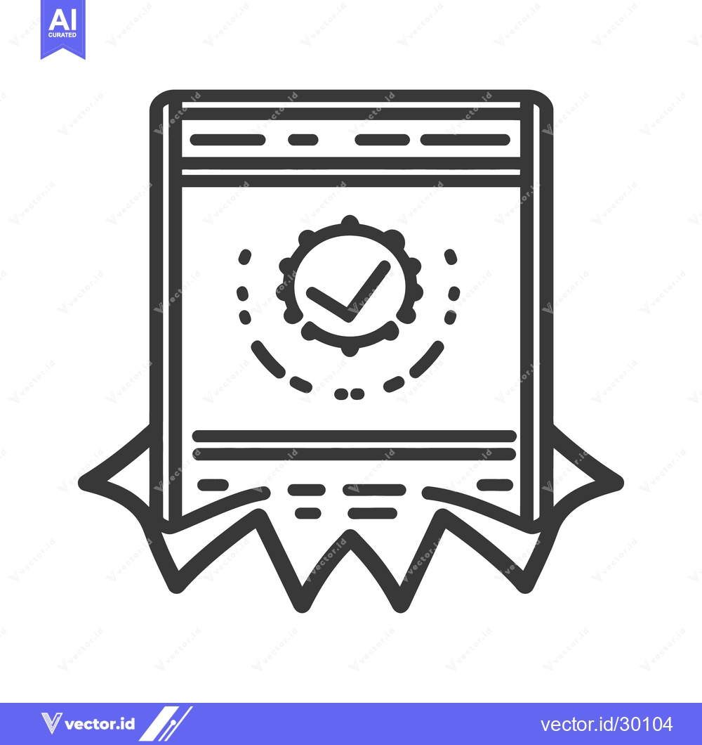 Premium Vector dari A checked icon displayed within a jagged banner rectangle design