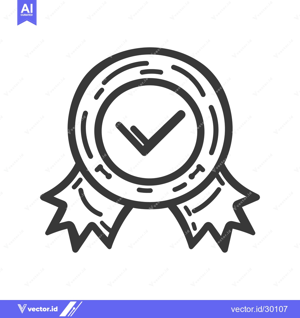 Premium Vector of Certification Line Art Icon 3971