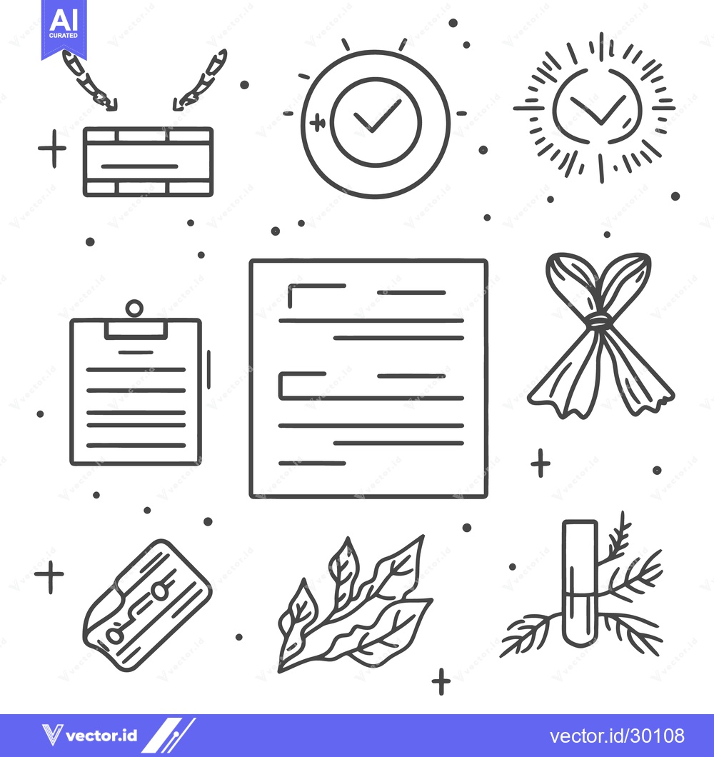 Premium Vector dari Collection of simple hand drawn icons with various thematic elements