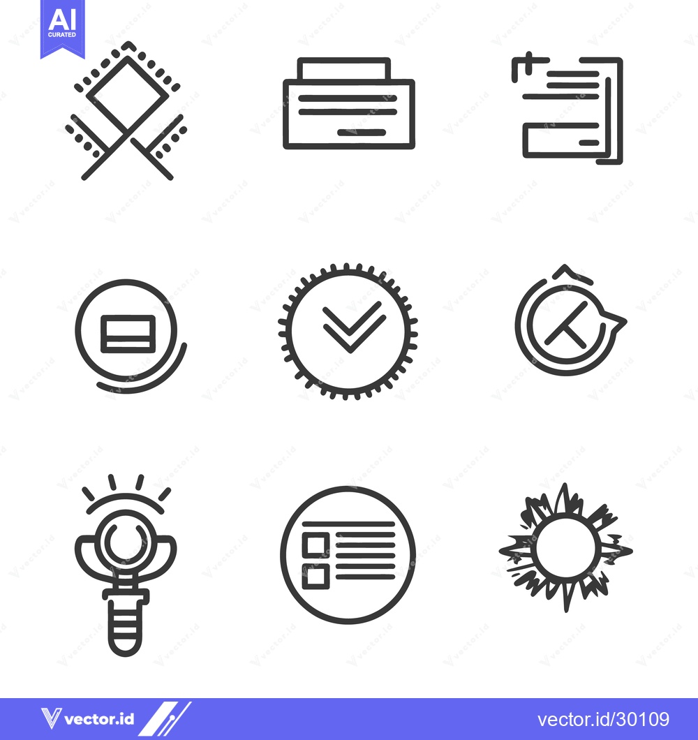 Premium Vector dari Nine Simple Vector Graphic Icons Depicting Various Concepts