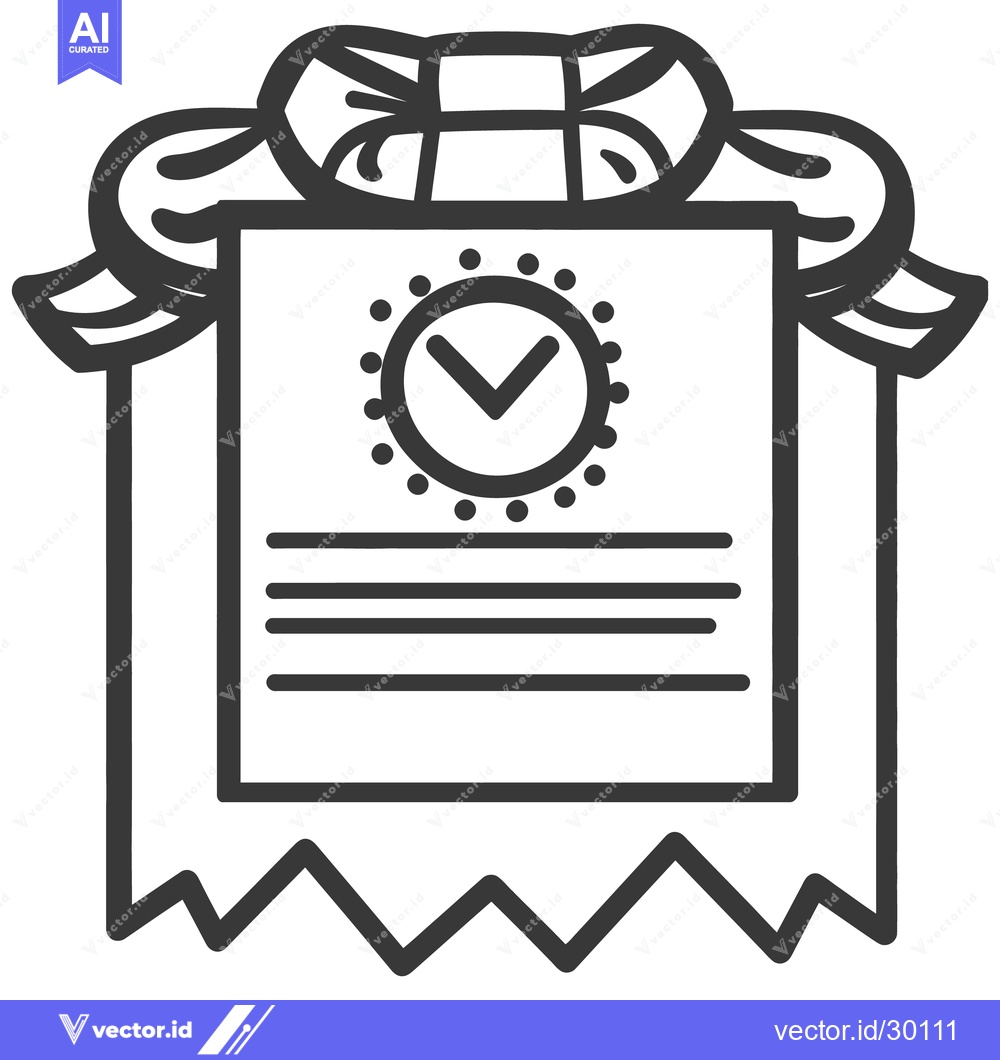 Premium Vector of A formal document adorned with a decorative bow and a clock design