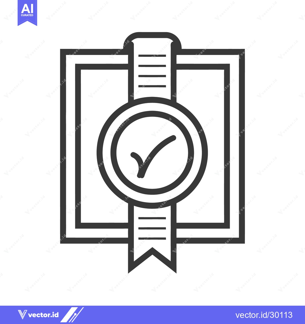 Premium Vector of A stylized black and white emblem with a checkmark design