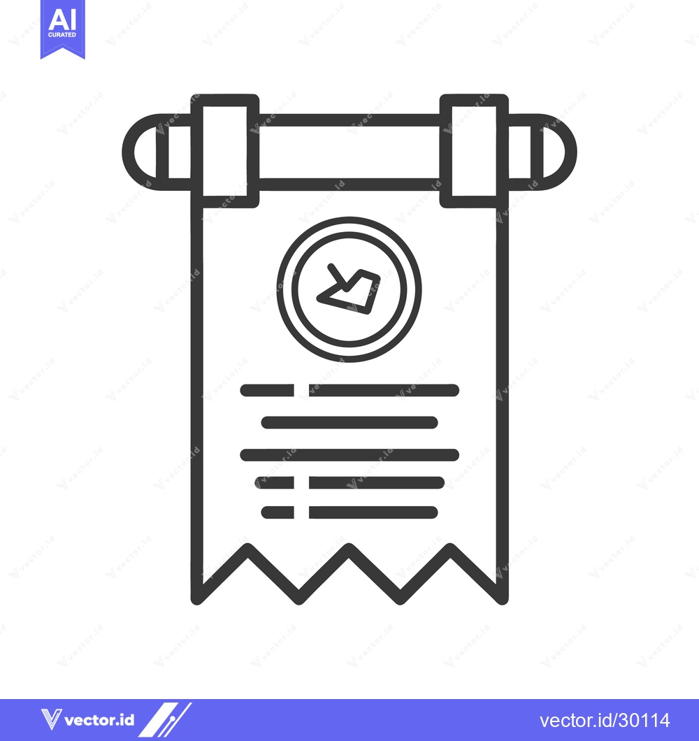 Premium Vector dari A black and white icon depicting a document with a design