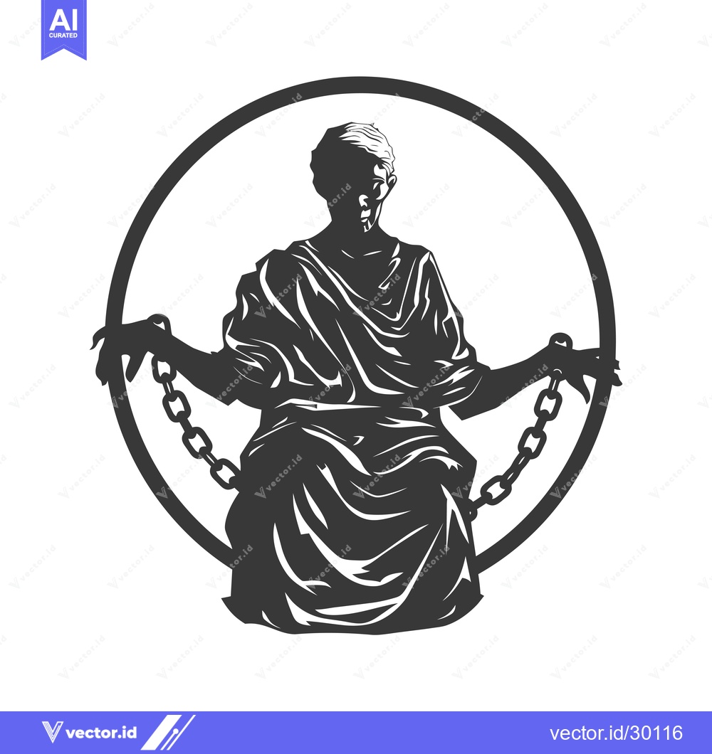 Premium Vector dari Chained Figure in Circular Frame