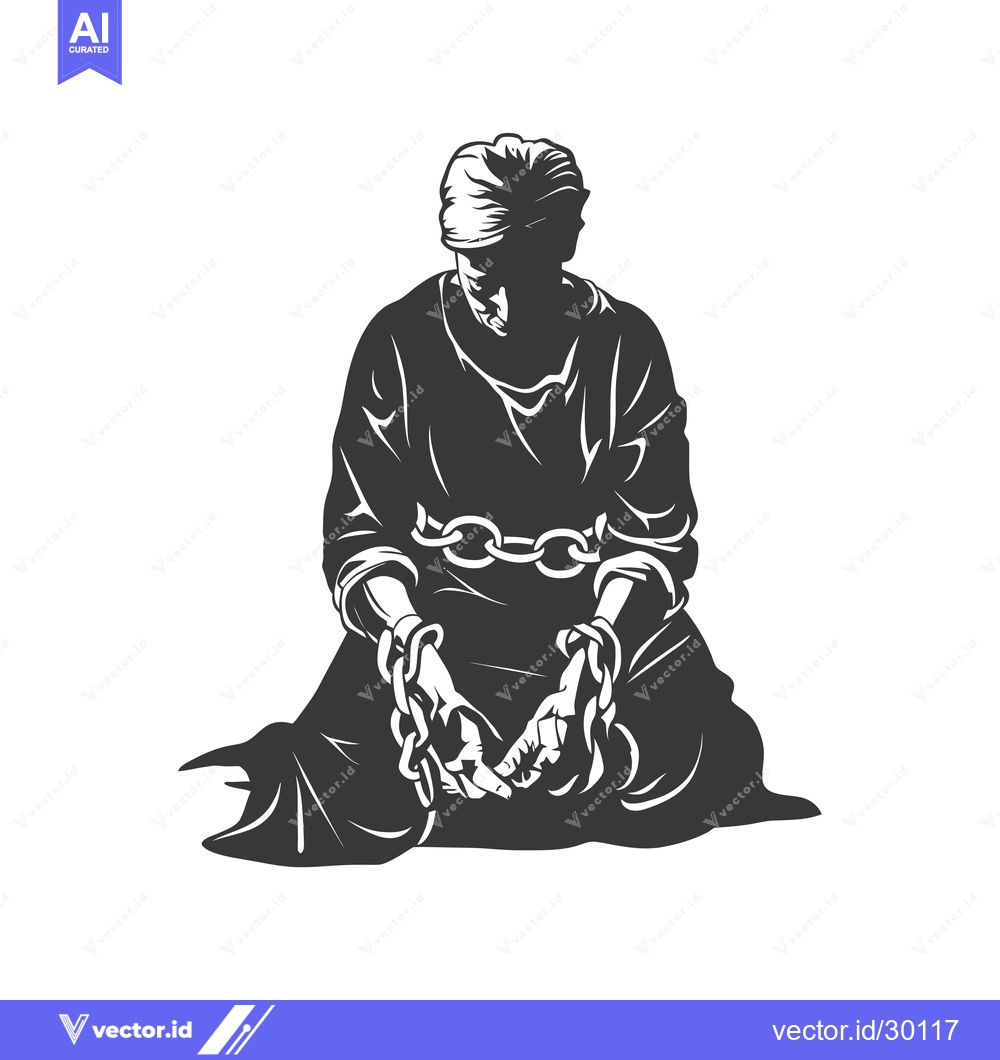 Premium Vector dari Chained Figure in Seated Position