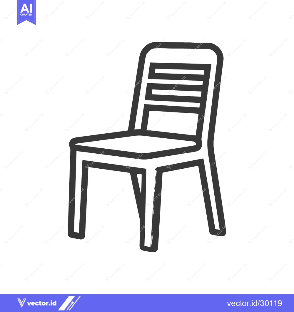 Premium Vector of Minimalist Line Art: Modern Chair Design on White Background