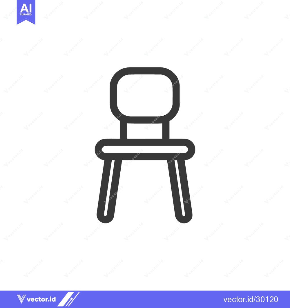 Premium Vector of Minimalist Chair Icon: Simple, Modern Design on White Background