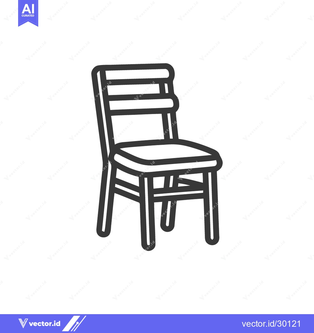 Premium Vector dari Minimalist Chair Icon: Simple Line Art Illustration on White Backgroun