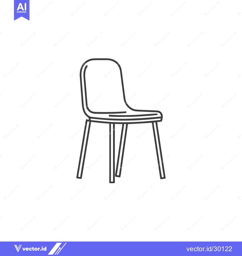 Premium Vector of Minimalist Chair Outline: Simple Black Line Drawing on White Backgroun