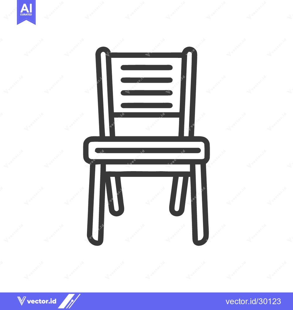 Premium Vector of Minimalist Chair Icon: Simple Line Art Design on White Background