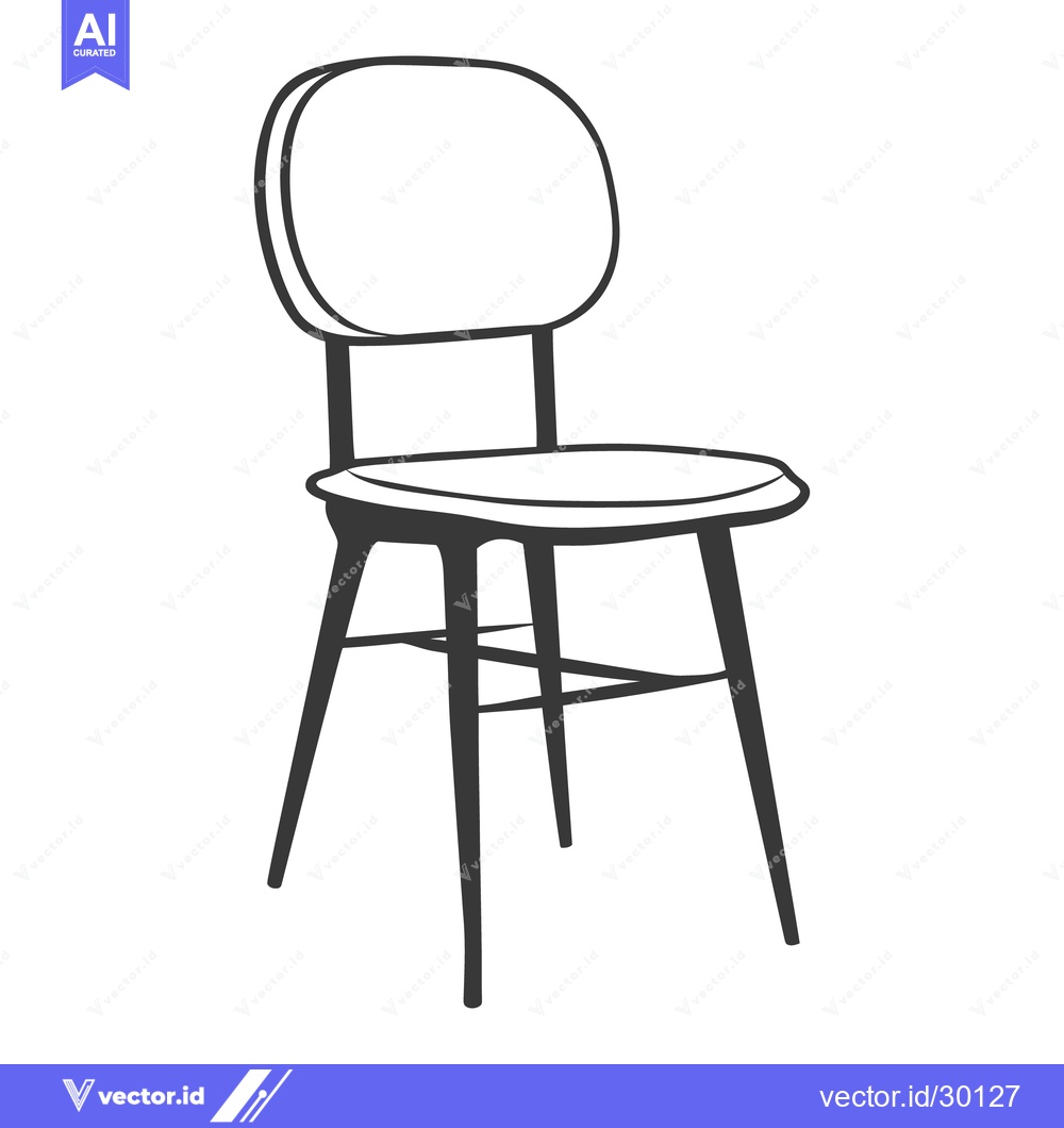 Premium Vector of A simple illustration of a modern chair for sitting purposes