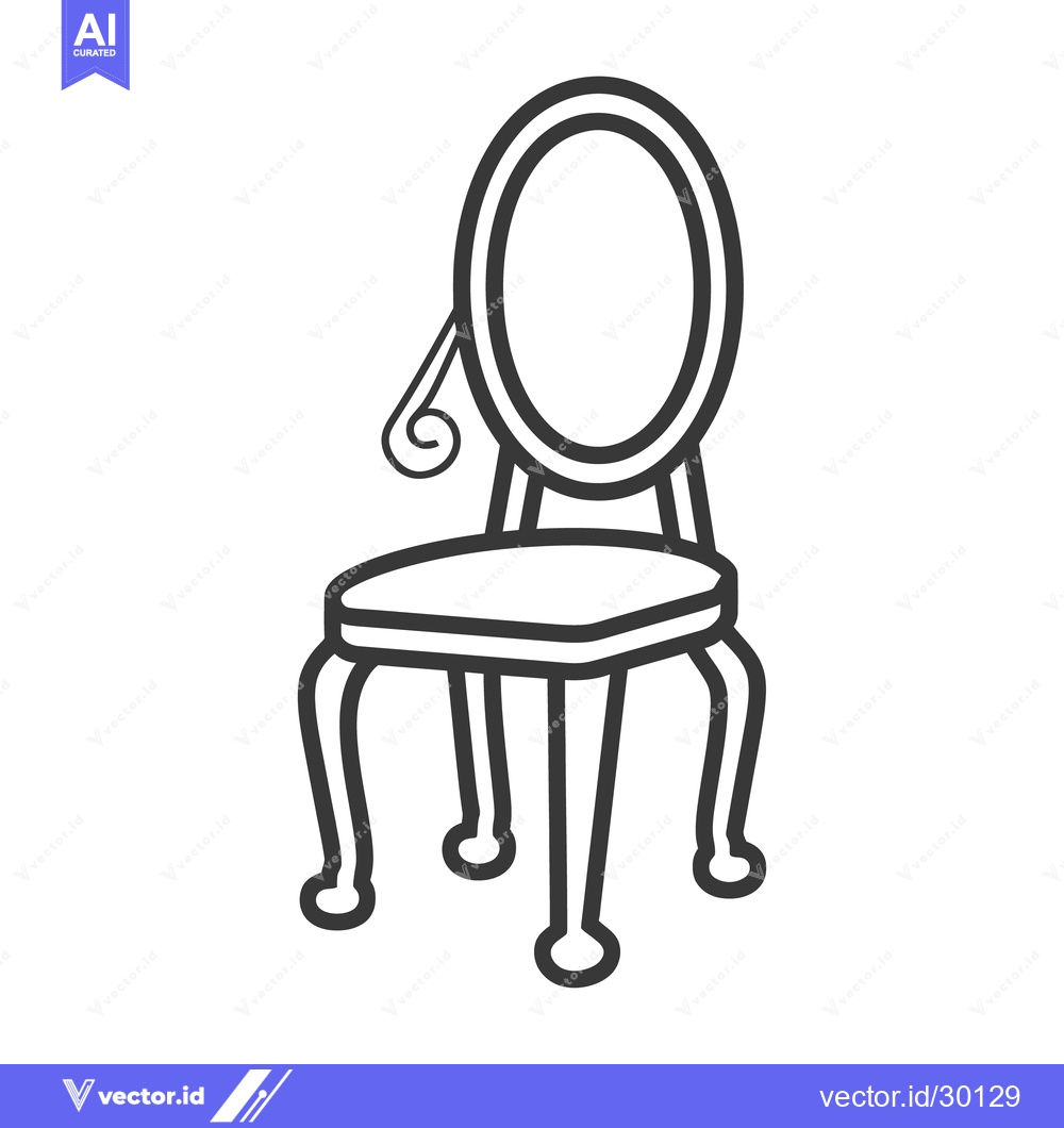 Premium Vector dari An elegantly designed antique chair with ornate back and legs