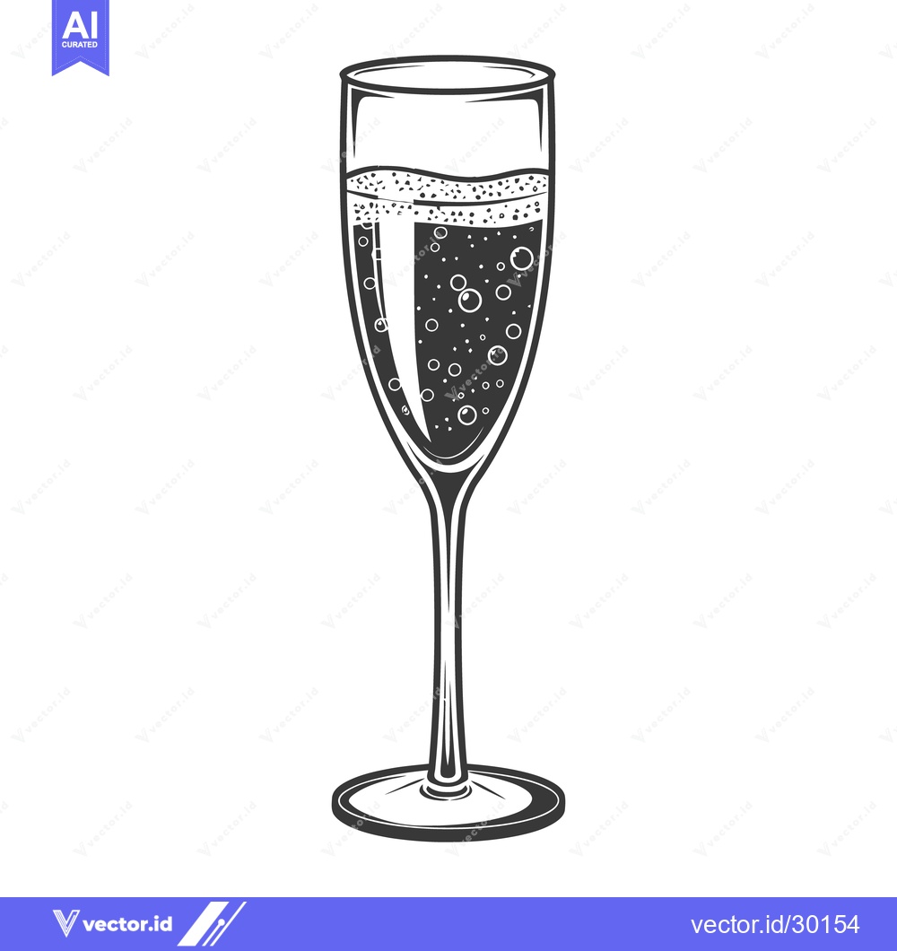 Premium Vector dari A tall elegant glass filled with sparkling bubbly beverage