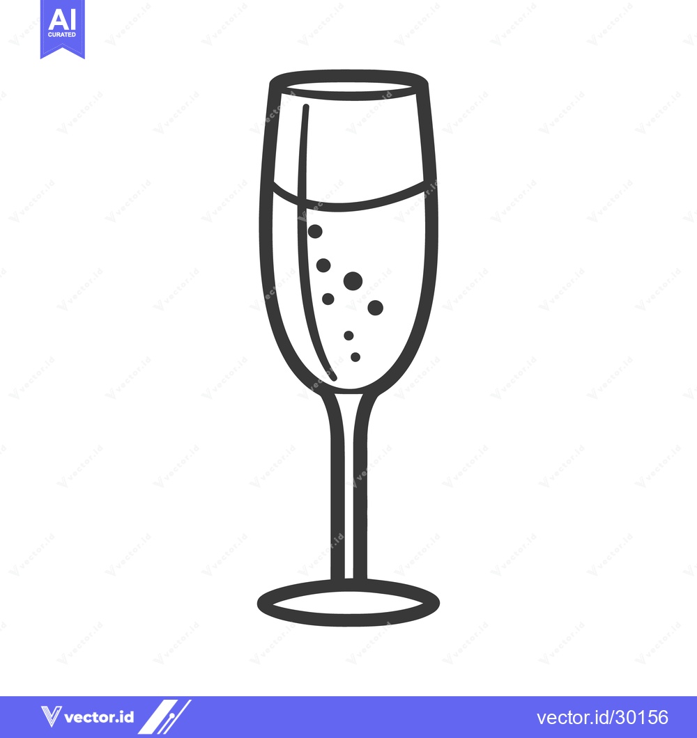 Premium Vector dari A tall elegant champagne flute filled with sparkling bubbly liquid